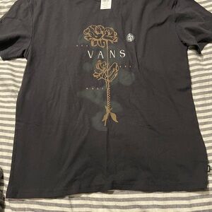 Vans Black and Brown Floral Graphic Tee
